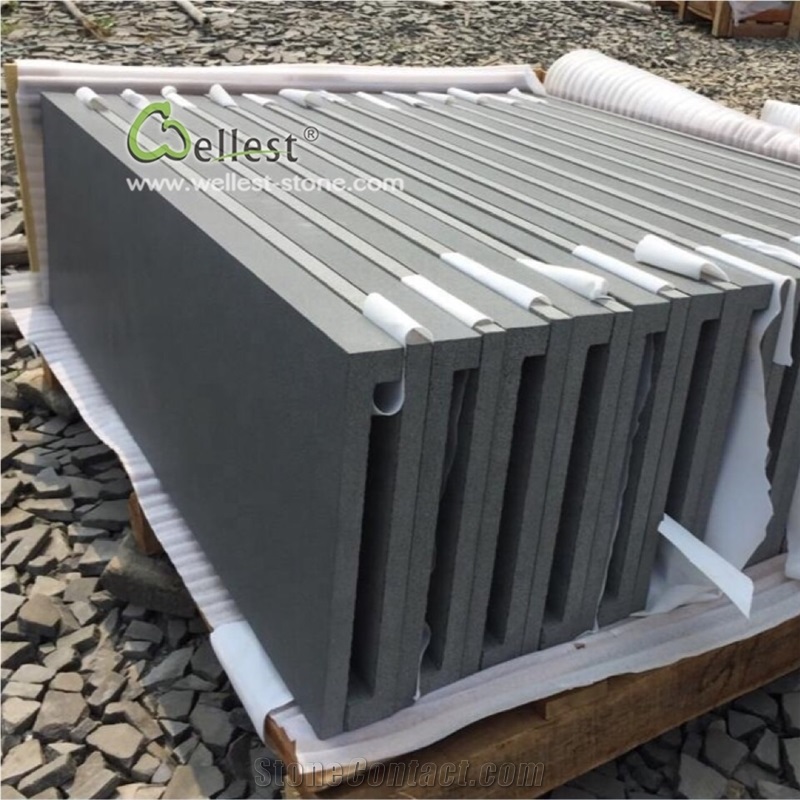 Grey Blue Stone Straight Edge Pool Coping