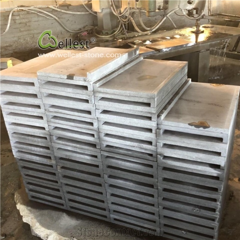Grey Blue Stone Straight Edge Pool Coping
