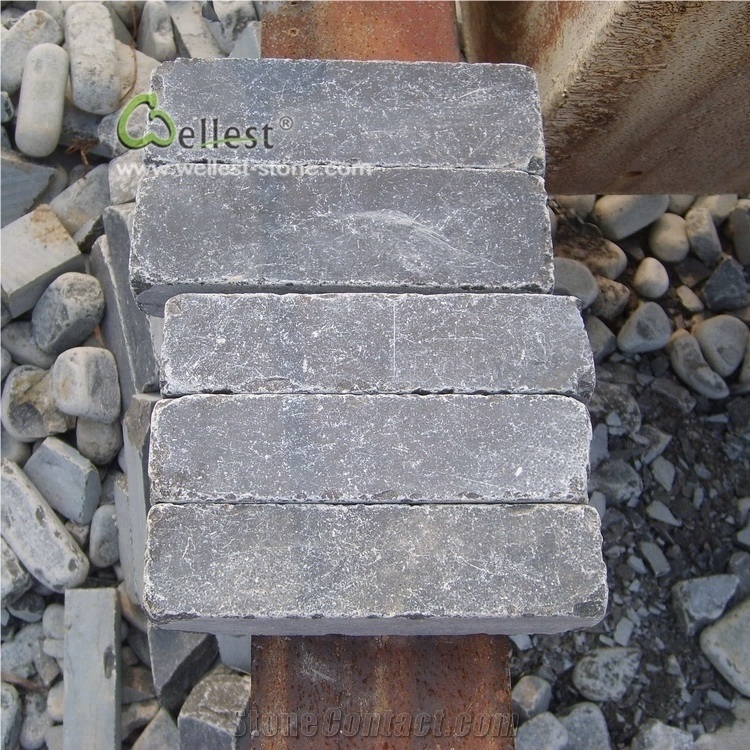 Honed and Tumbled Blue Stone Bricks