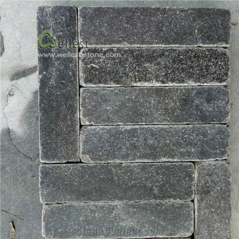 Honed and Tumbled Blue Stone Bricks