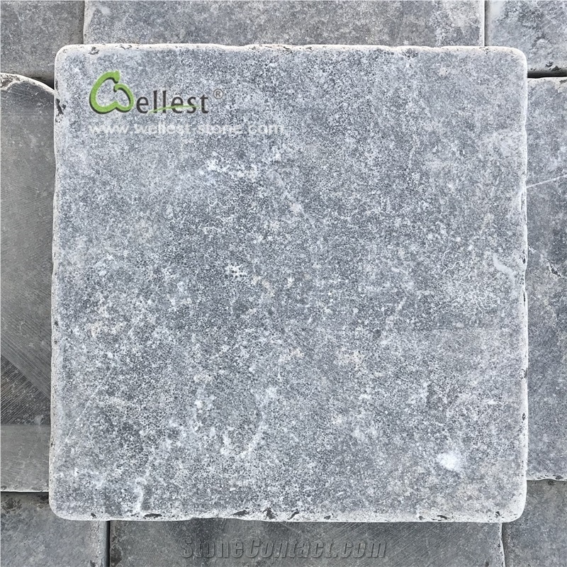Tumbled Grey Limestone Cobble Stone Garden Paver