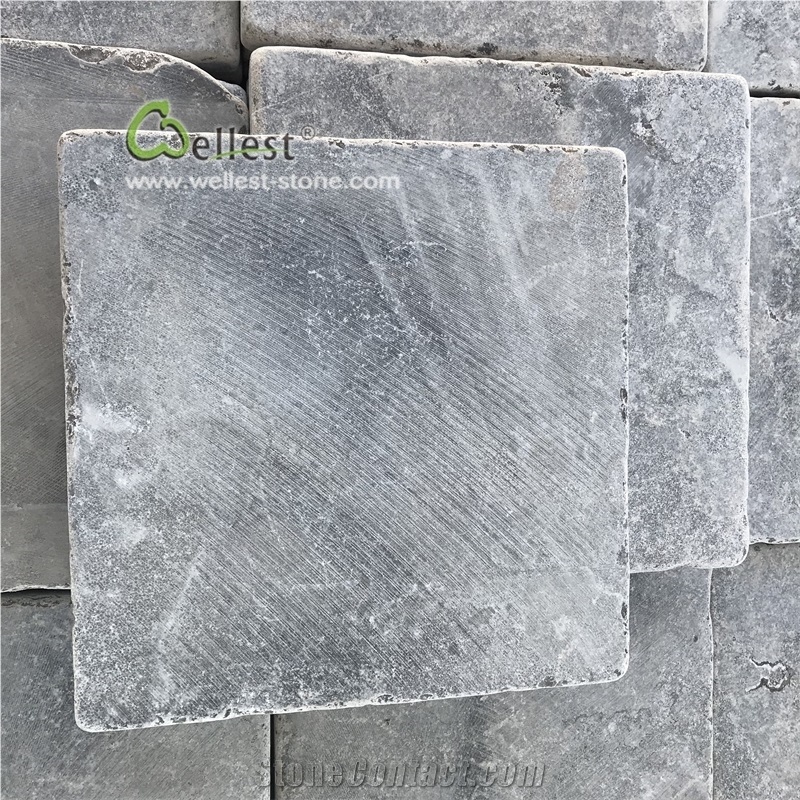 Tumbled Grey Limestone Cobble Stone Garden Paver