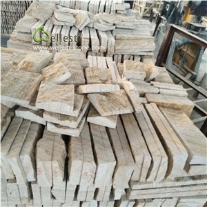 Yellow Sandstone Rock Face Pattern Wall Stone