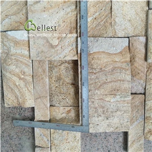 Yellow Sandstone Rock Face Stone Decor