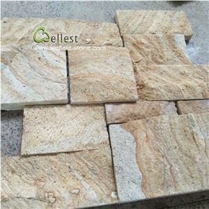 Yellow Sandstone Rock Face Stone Decor