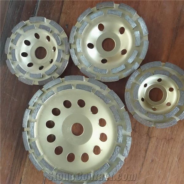 Diamond Double Row Grinding Cup Wheel for Stone