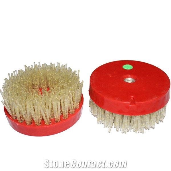 Round Diamond Brush for Stone Leather Polishing