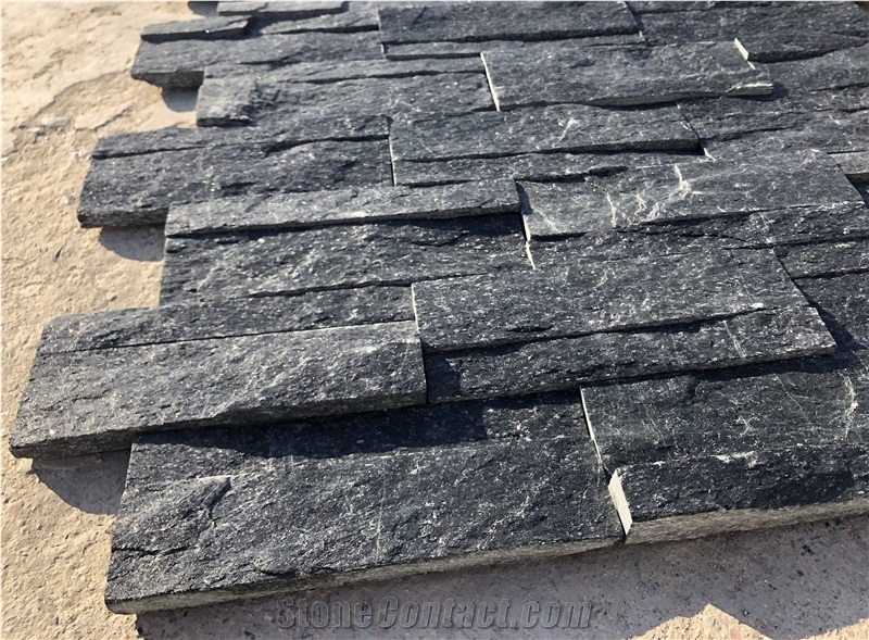 Black Quartzite Interior Wall Stone Cladding Ledge Panel