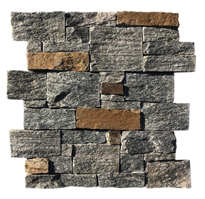 Green Meshed Cement Stacked Ledge Culture Stone