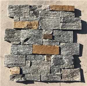 Green Meshed Cement Stacked Ledge Culture Stone
