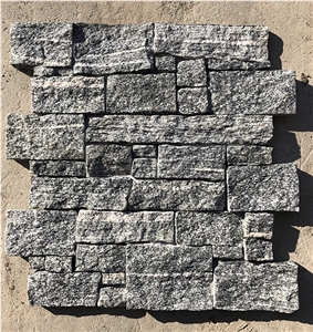 Grey Granite Cement Meshed Stacked Ledge Stone