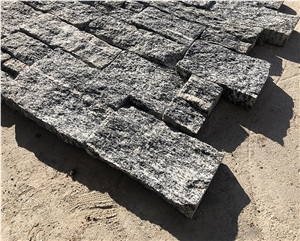 Grey Granite Cement Meshed Stacked Ledge Stone