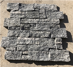 Grey Granite Cement Meshed Stacked Ledge Stone