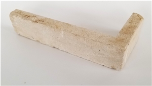 White Reclaimed Cement Thin Brick Veneer Corner