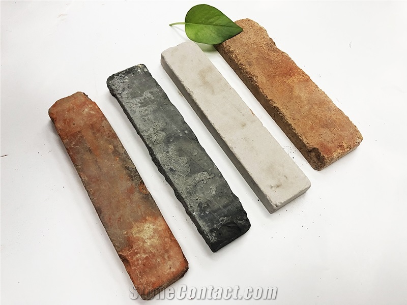 White Reclaimed Cement Thin Brick Veneer Corner