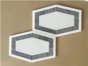 Bardiglio Imperiale Hexagon Waterjet Marble Mosaic Tile