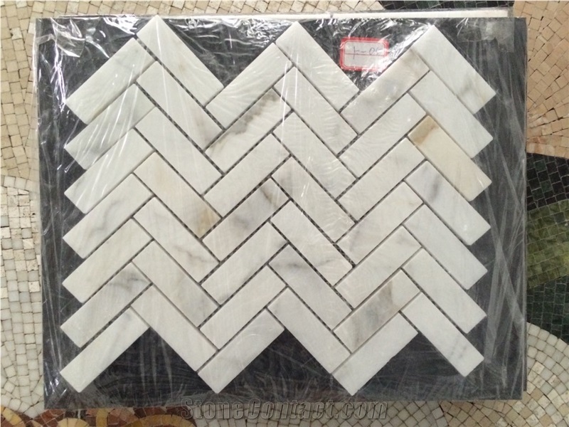 Calacatta Gold Brick Marble Mosaic for Wall