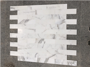 Calacatta Gold Brick Marble Mosaic,Polished Tiles
