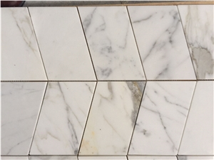 Calacatta Gold Tile Marble Mosaic Herringbone