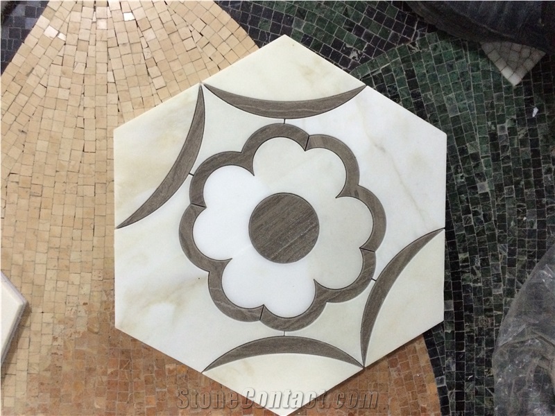 Italy Calacatta Carrara Hexagon Marble Kitchen Mosaic
