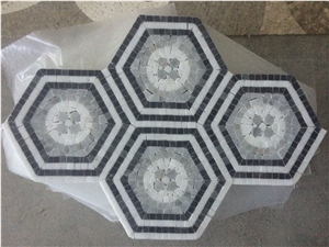 Italy Calacatta Gold Nero Marquina Marble Mosaic Tiles