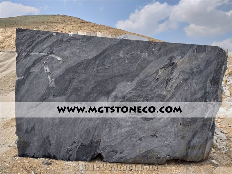 Silver Wave Marble Block