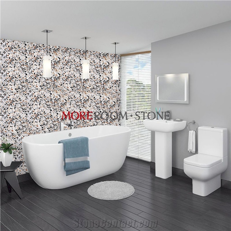 Black White Concrete Tile Terrazzo