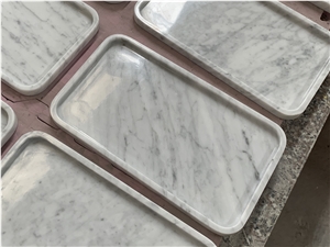 Bianco Carrara White Marble Square Trays Plates Bianco Carrara White Marble Square Trays Plates