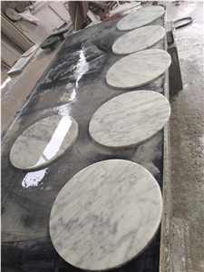 Bianco Silky Pure White Marble Work Table Tops
