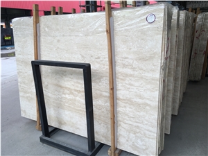 Cream Ivory Light Beige Travertine Staircase Riser
