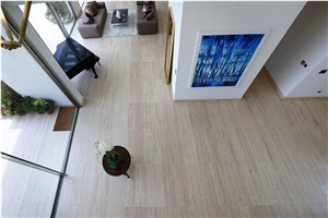 Cream Ivory Light Beige Travertine Staircase Riser