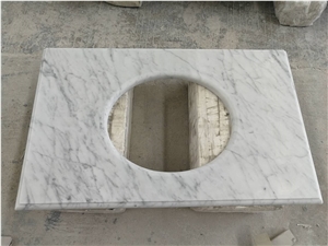 Italy Bianco Carrara White Marble Bath Vanity Top