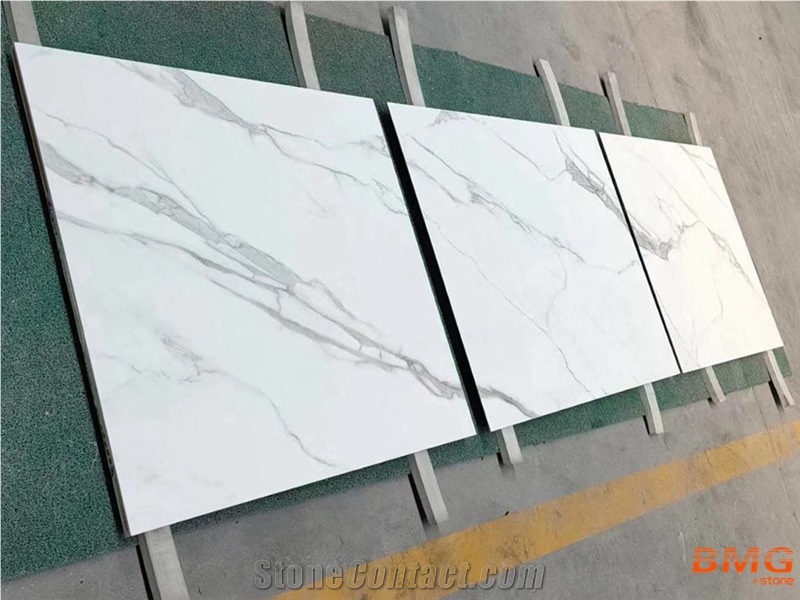 Statuario White Marble Column Cover Curve Arc Tile