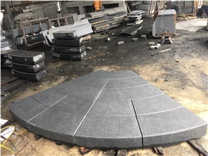 Black Volcano Basalt Flamed Step Block