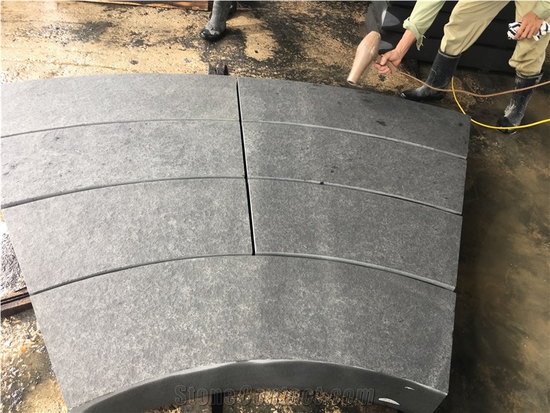 Black Volcano Basalt Flamed Step Block