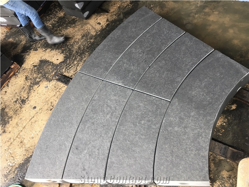 Black Volcano Basalt Flamed Step Block
