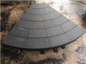 Black Volcano Basalt Flamed Step Block