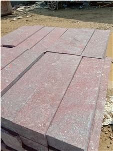 G666 Red Porphyry Porfido Flamed Tile