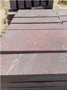 G666 Red Porphyry Porfido Flamed Tile