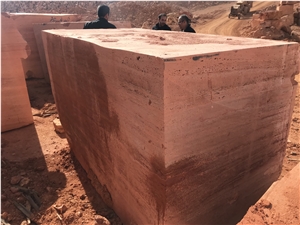 Red Travertine Azarshahr Block