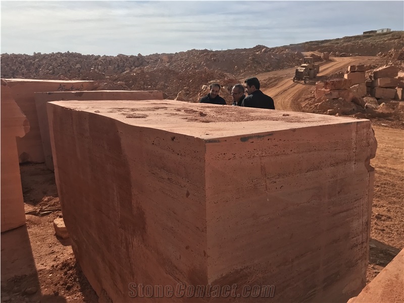 Red Travertine Azarshahr Block