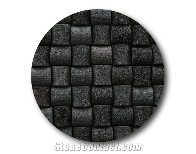 Bali Black Lava Stone Wall Cladding Mosaic