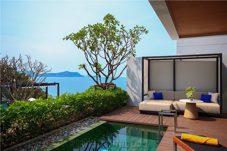 Green Sukabumi Stone Rustic Pool Wall Tiles