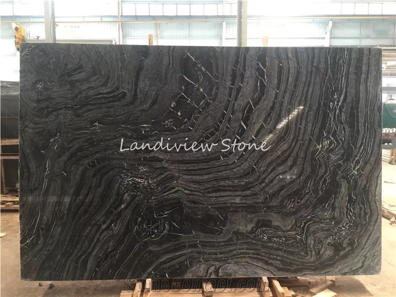 Antique Silver Brown Wave Marble Slab