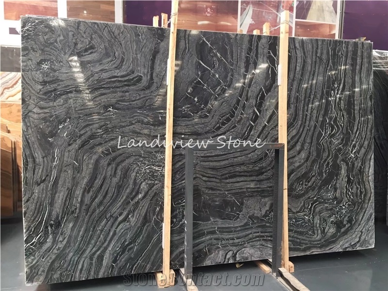 Antique Silver Brown Wave Marble Slab