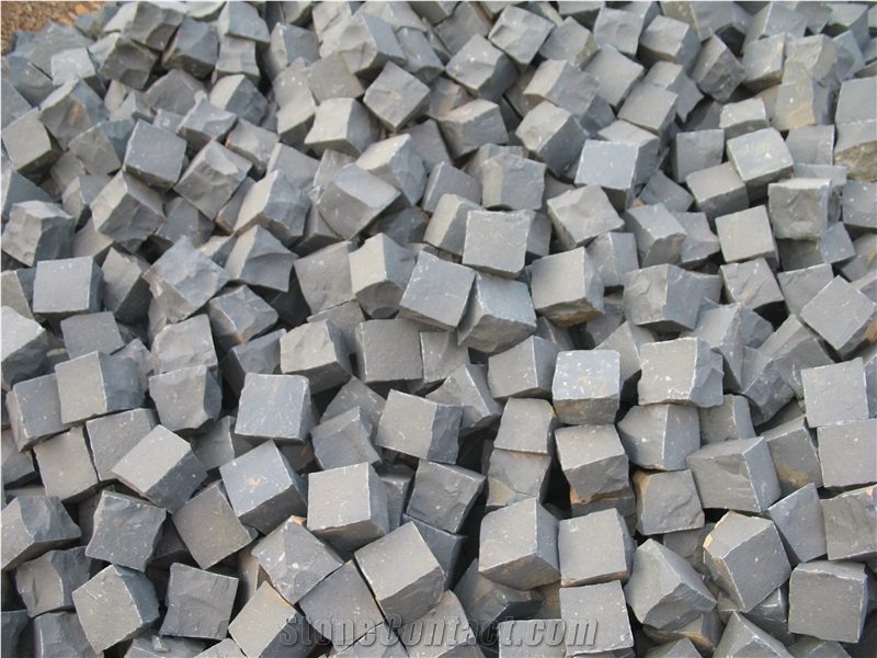 Back Lava Stone Cropped Setts Cube Stone Cobbles