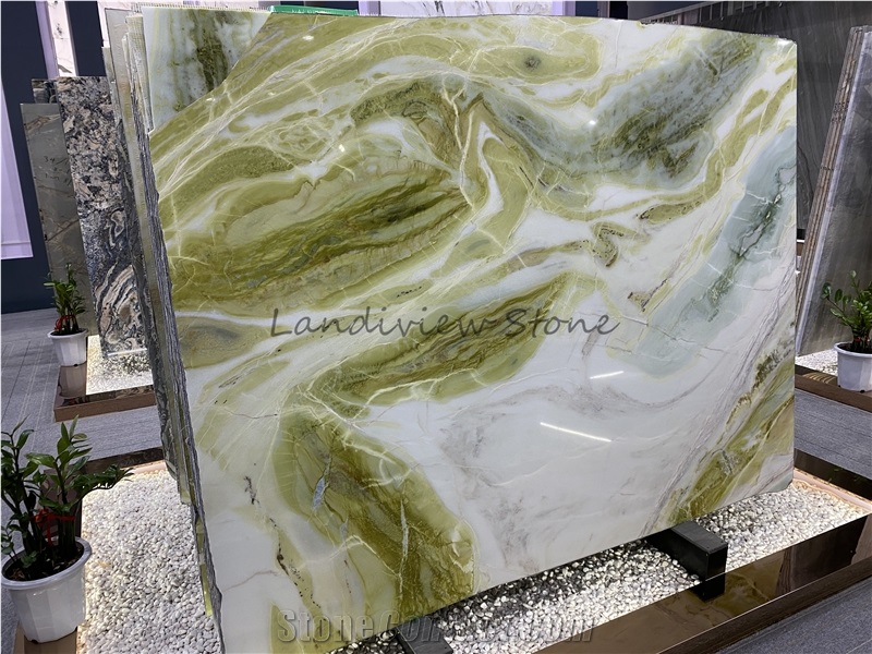Dreaming Green, Sky Blue, Mint Green Marble Slabs