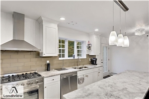 Super White Quartzite Kitchen Countertops