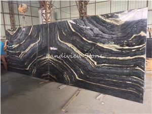 Zebra Black Marble Slabs