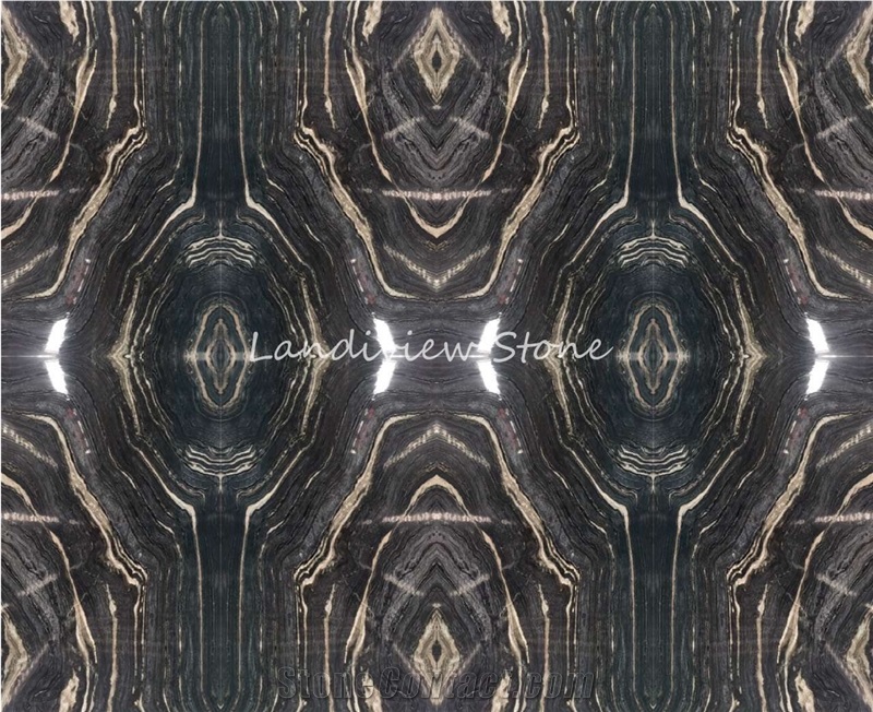 Zebra Black Marble Slabs